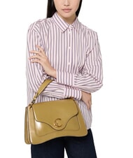 COCCINELLE C-ME CALF COCKER Geanta servieta din piele cu bareta de umar iarbă de mare - Genți femei - 4