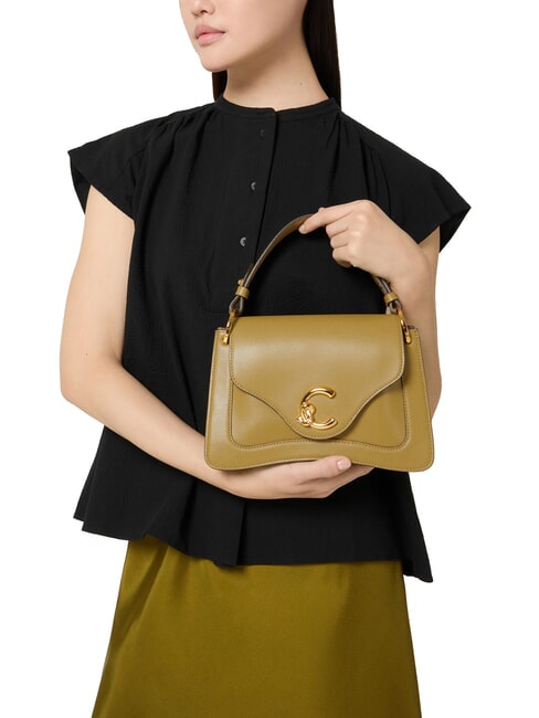 C-ME CALF COCKER Geanta mica din piele cu bareta de umar iarbă de mare - Genți femei