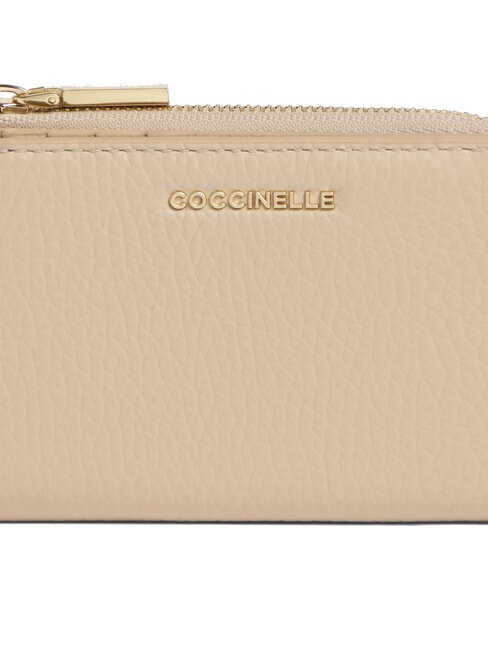 METALLIC SOFT Portofel mic din piele scoică de nisip - Portofele femei