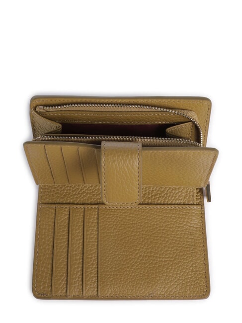 METALLIC SOFT Portofel din piele texturata iarbă de mare - Portofele femei