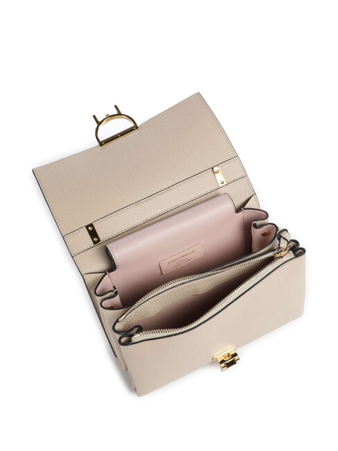 ARLETTIS Geanta de mana din piele ciocanita scoică de nisip - Genți femei