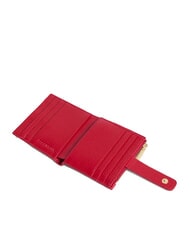 COCCINELLE METALLIC SOFT Mini portofel din piele stacojiu - Portofele femei - 2