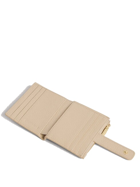 METALLIC SOFT Mini portofel din piele scoică de nisip - Portofele femei
