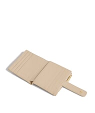 COCCINELLE METALLIC SOFT Mini portofel din piele scoică de nisip - Portofele femei - 2