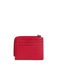 COCCINELLE TASSEL Suport card cu fermoar din piele ciocanita stacojiu - Portofele femei - 2