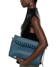COCCINELLE BOHEME GRANA DOUBLE Geanta de mana, cu bareta de umar, din piele albastru &icirc;nchis/nisipiu - Genți femei - 4