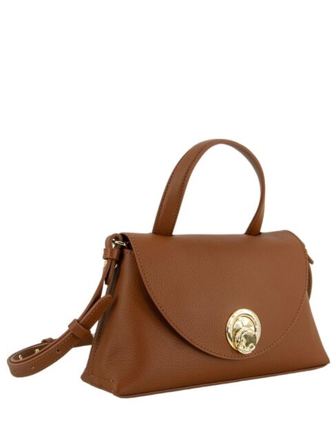 NIKLA Geantă de m&acirc;nă, cu curea de umăr coniac/negru - Genți femei