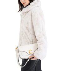 COCCINELLE C-ME CALF Geantă de umăr, din piele perla - Genți femei - 5