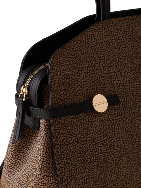 GEMINI Geantă de cumpărături de umăr natural op / negru - Genți femei