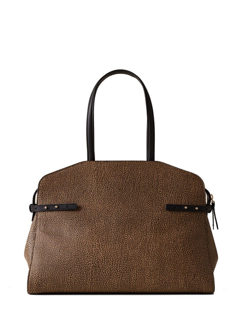 GEMINI Geantă de cumpărături de umăr natural op / negru - Genți femei