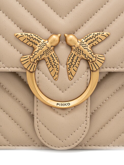 CLASSIC LOVE ONE Geanta din piele Nappa bej-gri fumuriu-auriu antic - Genți femei