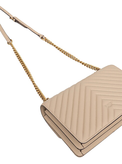 CLASSIC LOVE ONE Geanta din piele Nappa bej-gri fumuriu-auriu antic - Genți femei