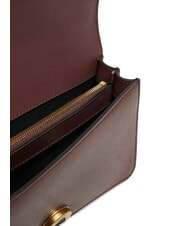 PINKO LOVE ONE CLASSIC Geantă de umăr mini din piele vin de burgundă - aur antic - Genți femei - 4