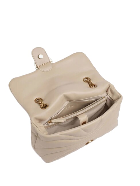 LOVE PUFF CLASSIC Geanta de umar din piele nappa bej-gri fumuriu-auriu antic - Genți femei