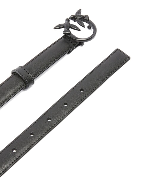 LOVE BERRY Curea din piele color block culoare bloc de limuzină neagră - Curele