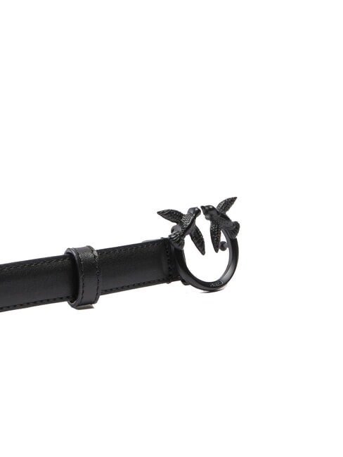 LOVE BERRY Curea din piele color block culoare bloc de limuzină neagră - Curele