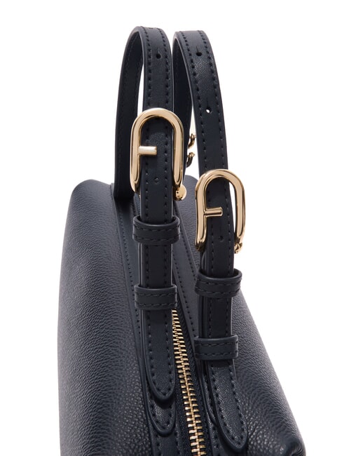 DOUBLE Geantă tip ghiozdan din piele cu curea de umăr albastru cerneală - Genți femei