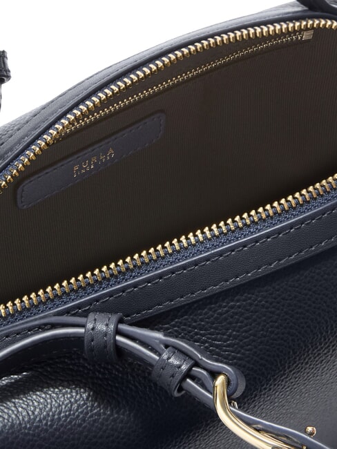 DOUBLE Geantă tip ghiozdan din piele cu curea de umăr albastru cerneală - Genți femei