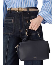 FURLA DOUBLE Geantă tip ghiozdan din piele cu curea de umăr albastru cerneală - Genți femei - 6