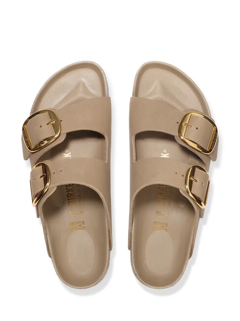 ARIZONA BIG BUCKLE Papuci din piele cu 2 barete tutun brun - Pantofi femei