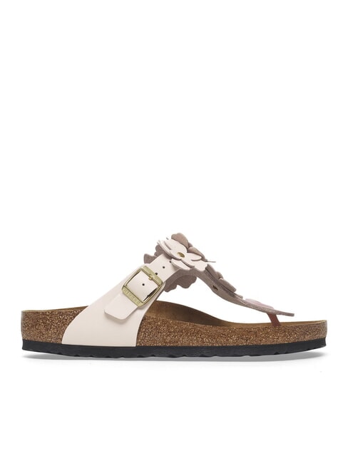 GIZEH Șlapi din piele cu flori roz deschis - Pantofi unisex