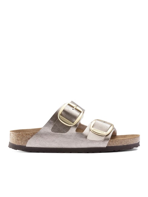 ARIZONA BIG BUCKLE Papuci metalici cu catarame taupe gri - Pantofi femei