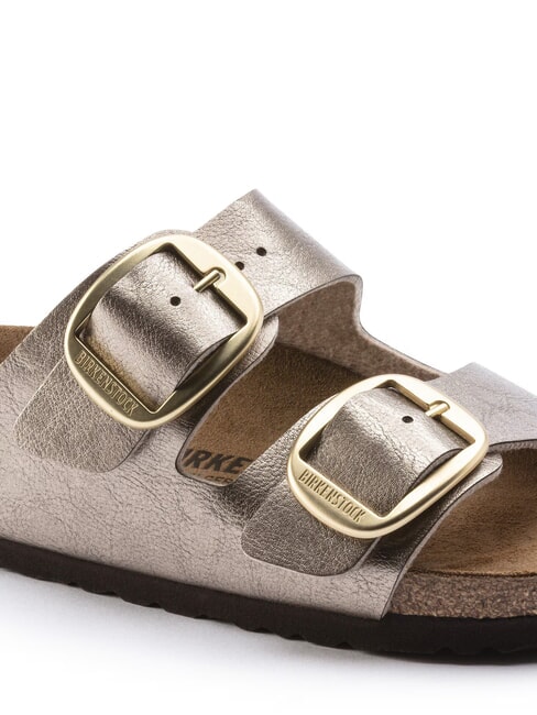 ARIZONA BIG BUCKLE Papuci metalici cu catarame taupe gri - Pantofi femei