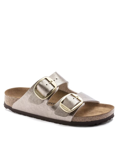 ARIZONA BIG BUCKLE Papuci metalici cu catarame taupe gri - Pantofi femei