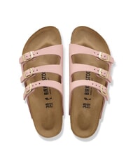 BIRKENSTOCK FLORIDA Papuci din piele nubuc cu 3 benzi roz pal - Pantofi femei - 4