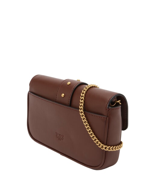 LOVE ONE POCKET Geanta de umar din piele vin de burgundă - aur antic - Genți femei