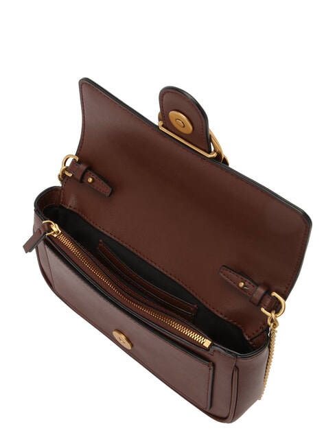 LOVE ONE POCKET Geanta de umar din piele vin de burgundă - aur antic - Genți femei