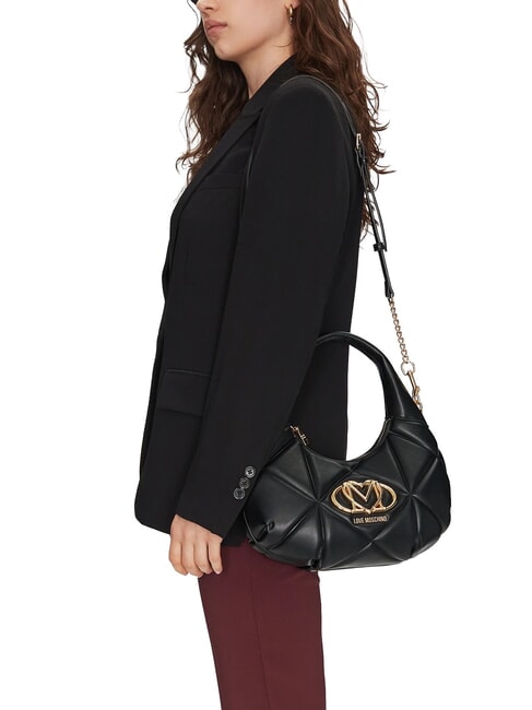 EMBOSSED Geantă de umăr, cu curea de umăr negru - Genți femei