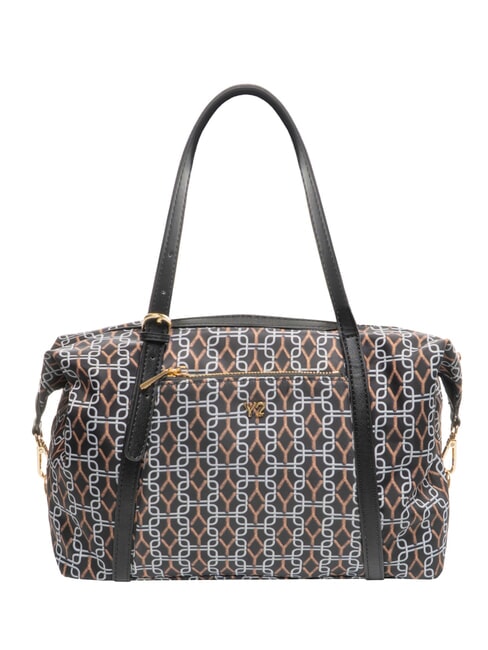 AUDREY Geantă de umăr cu logo integral BLACK - Genți femei