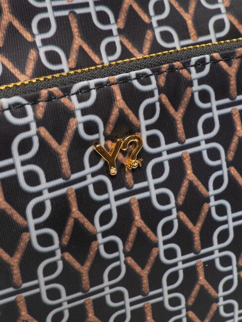 AUDREY Geantă de umăr cu logo integral BLACK - Genți femei