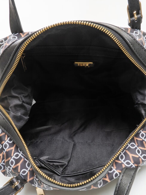 AUDREY Geantă de umăr cu logo integral BLACK - Genți femei