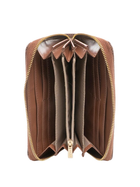 LUX Portofel mare cu fermoar ciocolată - Portofele femei