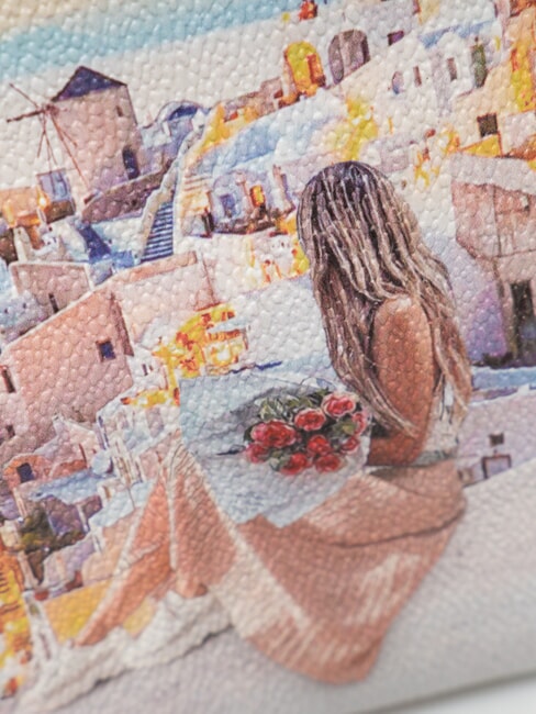 YESBAG Geantă tip clutch medie cu manșetă Apus de soare &icirc;n Grecia - Genți femei