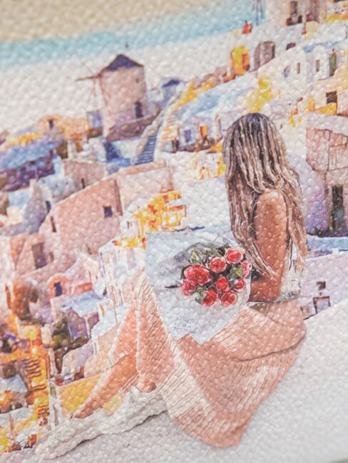 YESBAG Geantă tip clutch medie cu manșetă Apus de soare &icirc;n Grecia - Genți femei