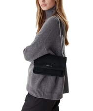 MICHAEL KORS CLAIRE Geantă de umăr din piele &icirc;ntoarsă negru - Genți femei - 5