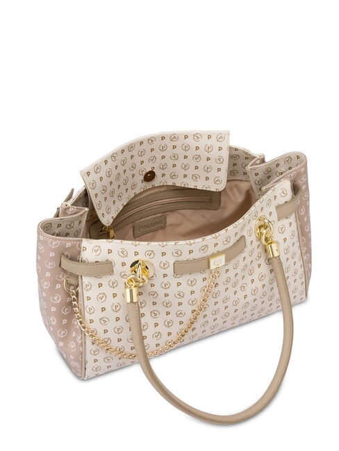 HERITAGE Geantă de umăr cu m&acirc;nere duble fildeş - Genți femei