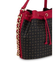 POLLINI HERITAGE Geantă de umăr tip găleată lac negru - Genți femei - 3