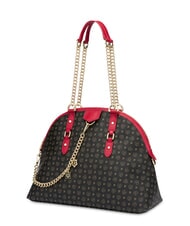 POLLINI HERITAGE Geantă de umăr Dome cu m&acirc;nere din lanț lac negru - Genți femei - 2