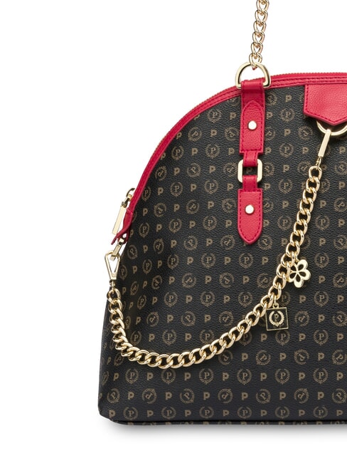 HERITAGE Geantă de umăr Dome cu m&acirc;nere din lanț lac negru - Genți femei