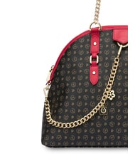 POLLINI HERITAGE Geantă de umăr Dome cu m&acirc;nere din lanț lac negru - Genți femei - 3