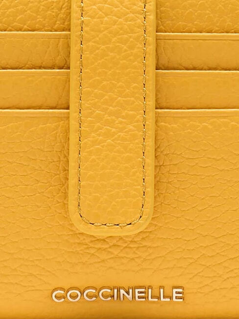 METALLIC SOFT Mini portofel din piele &icirc;nsorită - Portofele femei