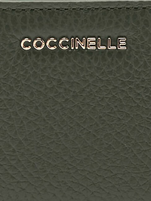 METALLIC SOFT Suport card din piele algele - Portofele femei