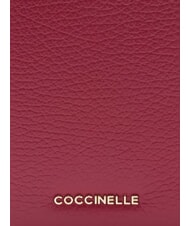 COCCINELLE METALLIC SOFT Suport pașaport din piele ciocănită sangrie - Accesorii de călătorie - 3