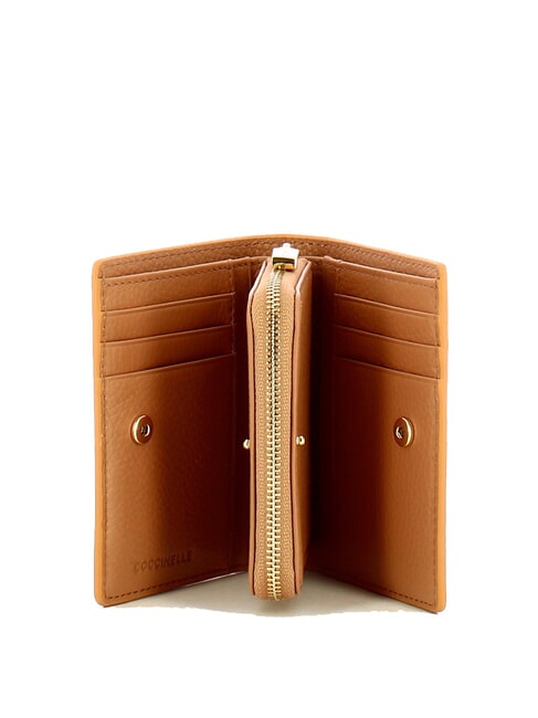 METALLIC SOFT Portofel compact din piele ciocănită piei - Portofele femei