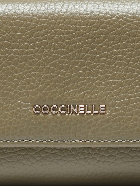 METALLIC SOFT  Portofel mic din piele verde laur - Portofele femei