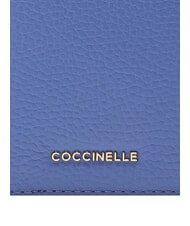 COCCINELLE METALLIC SOFT Suport pașaport din piele ciocănită albastru - Accesorii de călătorie - 3